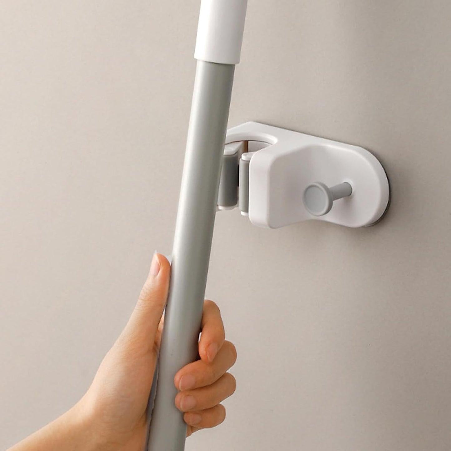  Générique Porte-Balai Mural, Support Adhésif Pour Outils, Porte-Balai Adhésif, Pour Serviette Pelle Brosse Balle De Bain Buanderie Garage Jardin Hôtel