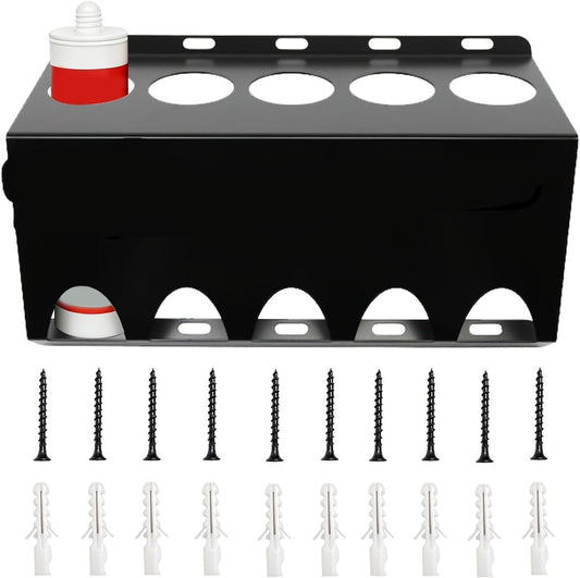  Porte-tube De Mastic | 5 Emplacements De Rangement Pour Mastic | Support Mural Pour Tube à Scellant | Pour Plombiers, électriciens, Décorateurs, Entrepreneurs, Bricoleurs, Charpentiers, Garage, Atelie