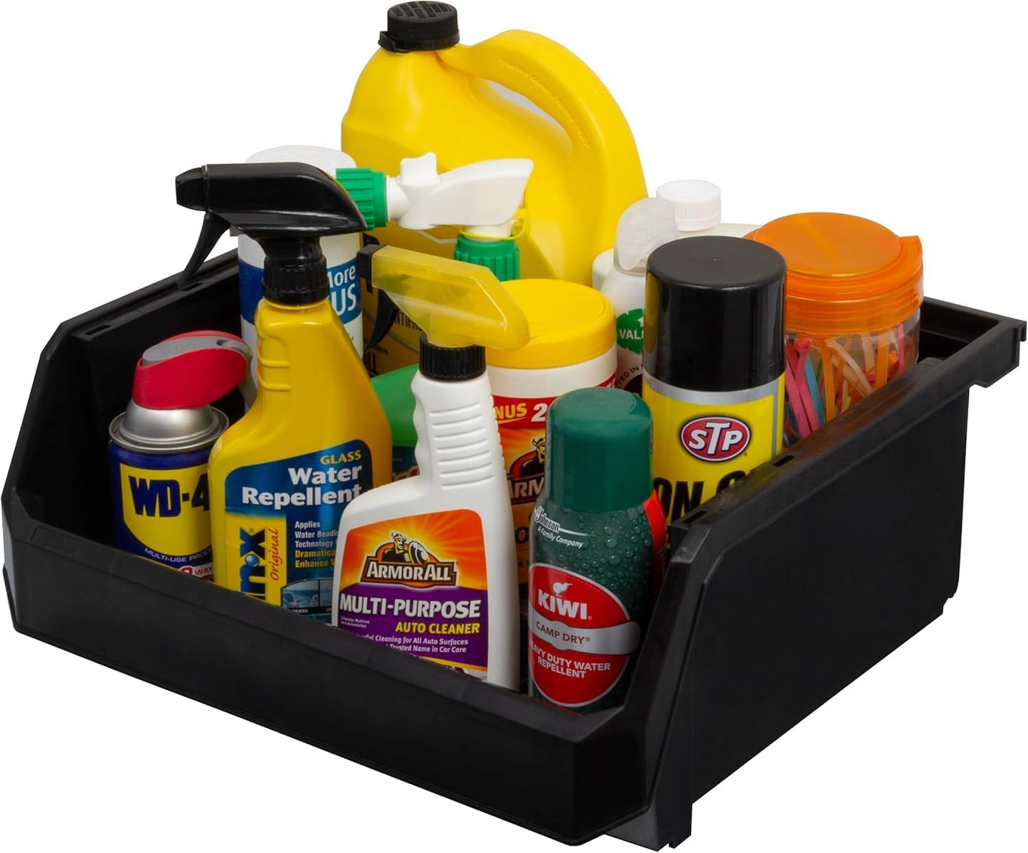 ReadySpace Lot De 4 Conteneurs En Plastique Extra Larges Pour Organiser Et Ranger Les Placards, La Cuisine, Le Bureau Ou Le Garde-manger, 37,5 X 41,9 X 17,8 Cm, Noir