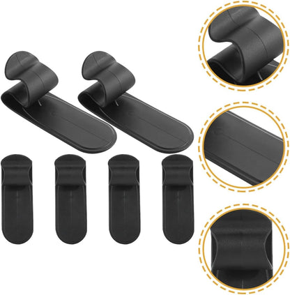  Ciieeo Lot De 6 Crochets Adhésifs Muraux En Plastique Noir Coins Arrondis Pour Suspendre Paquet Et Petits Objets, Montage Sans Perçage, Pour Usage Quotidien Et Derrière Les Portes