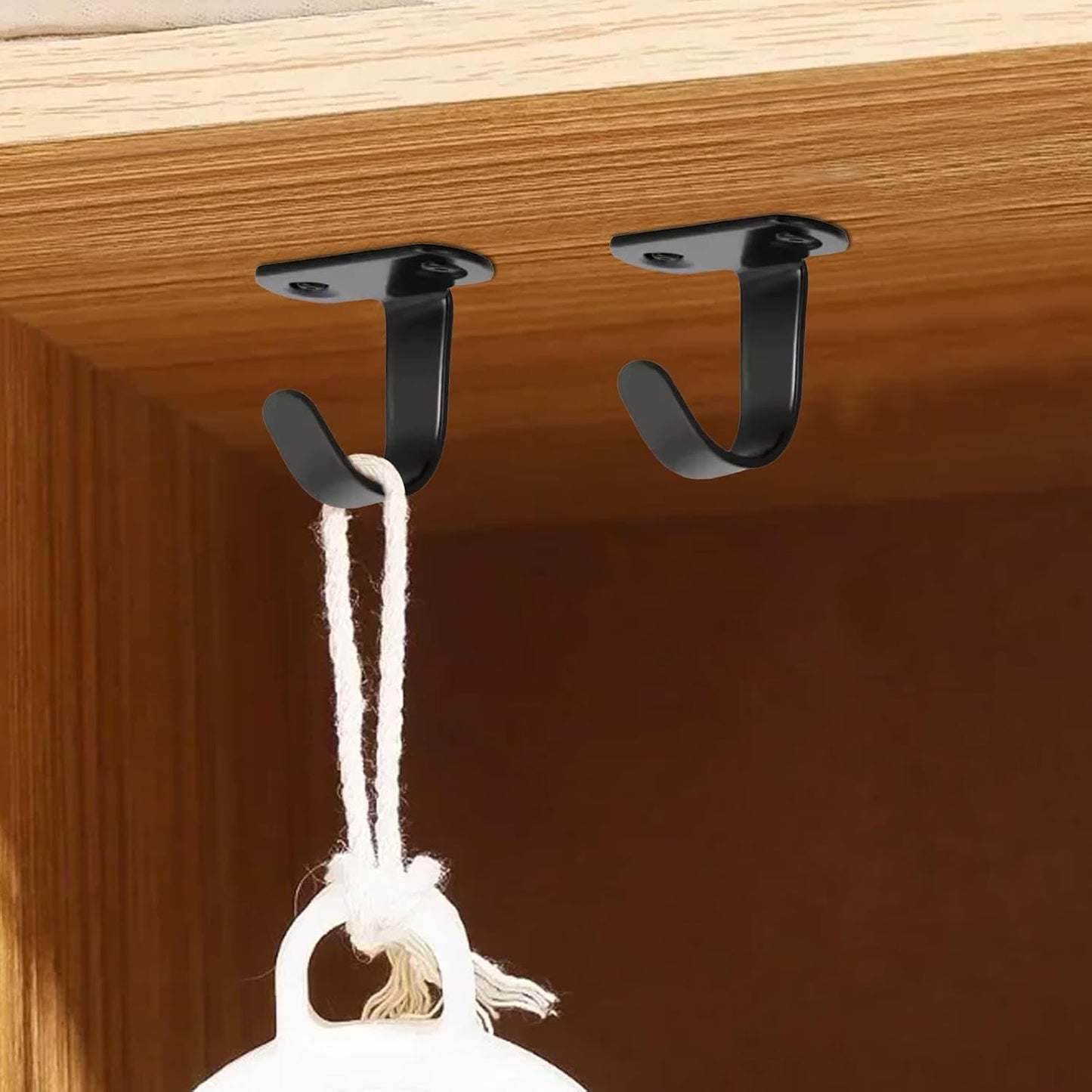GENERIC Pendentifs Sous L'étagère - Organisateur Solide Et Durable 5 Pièces Sans Perçage - Pendentifs De Tasse Sous étagère Et Crochets à Serviette, Pour Sac à Dos Clés, Parapluie, Outils Accessoires Cuisine