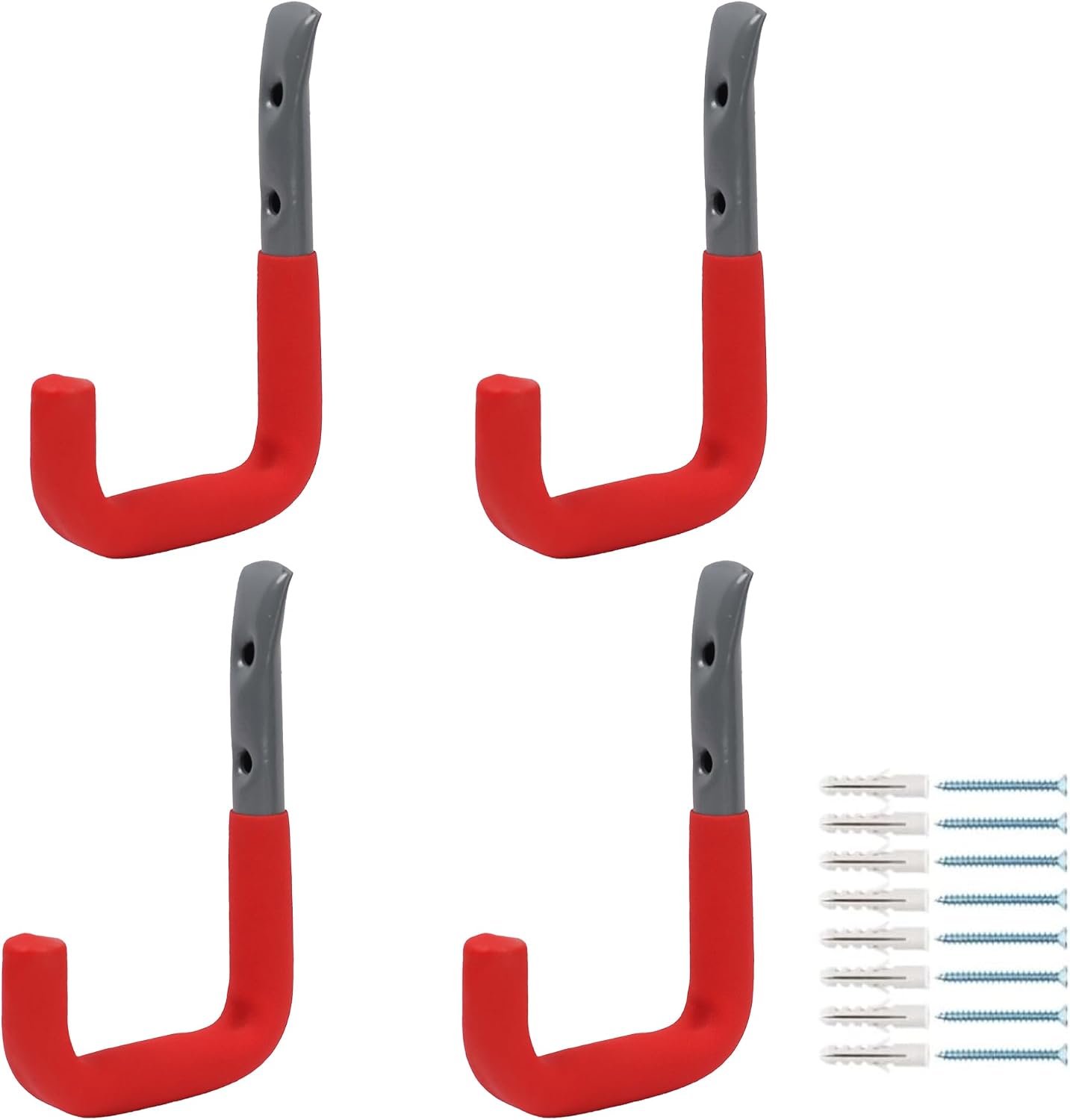  DEKTON Lot De 4 Crochets Muraux à Usage Général De 12 Cm X 8,5 Cm – Capacité Maximale De 25 Kg | Idéal Pour Accrocher Des Outils, Manteaux, Sacs, Et Plus Encore | Construction En Métal Durable Et