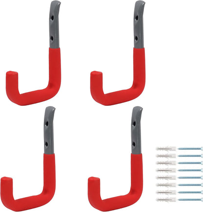 DEKTON Lot De 4 Crochets Muraux à Usage Général De 12 Cm X 8,5 Cm – Capacité Maximale De 25 Kg | Idéal Pour Accrocher Des Outils, Manteaux, Sacs, Et Plus Encore | Construction En Métal Durable Et