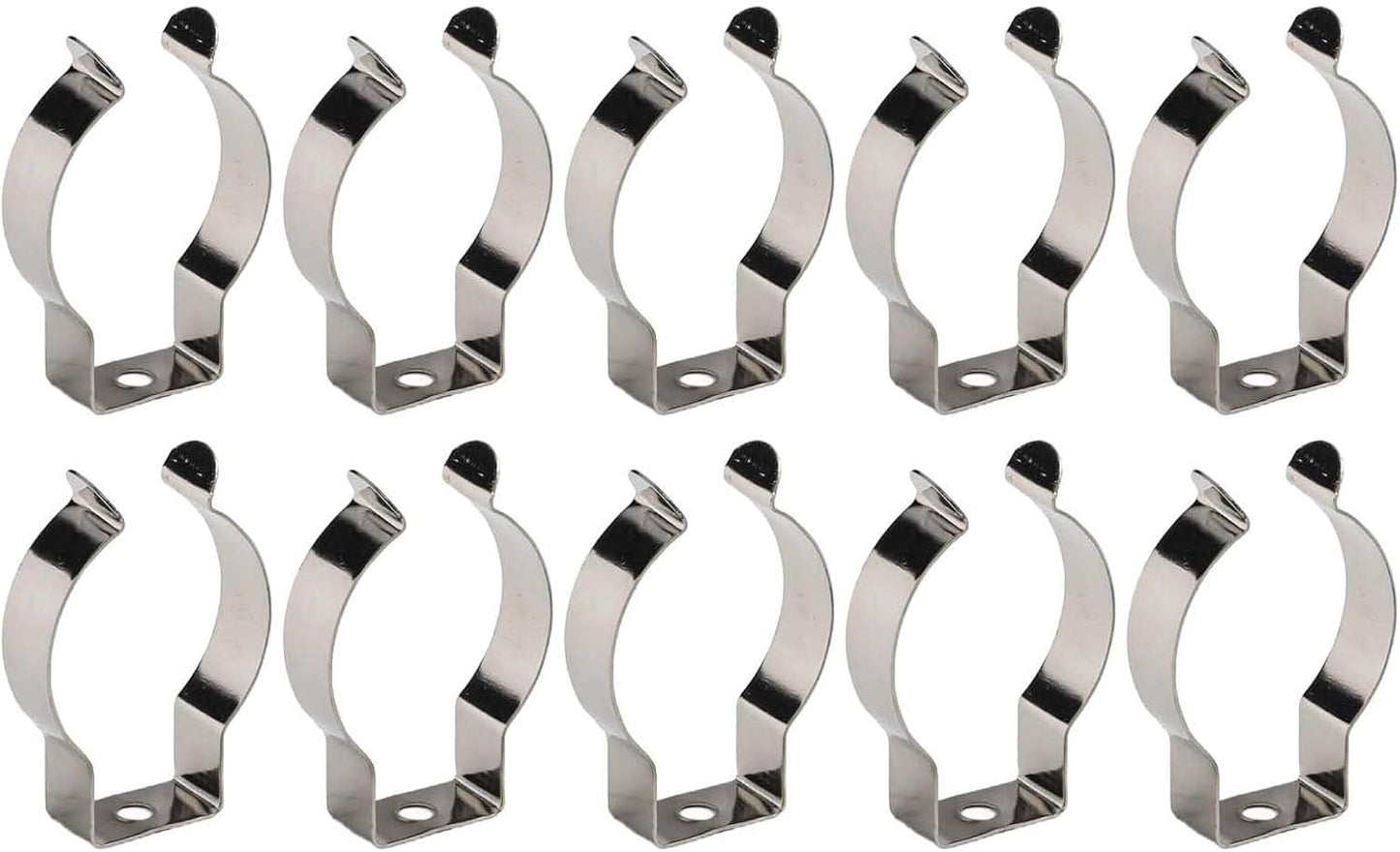  Lot De 10 Pinces à Ressort à Ressort En Acier Au Manganèse Très Résistantes Pour Garage, Atelier, Rangement De Tuyaux, Balais, Brosses Et Râteaux, Argenté (52 Mm)