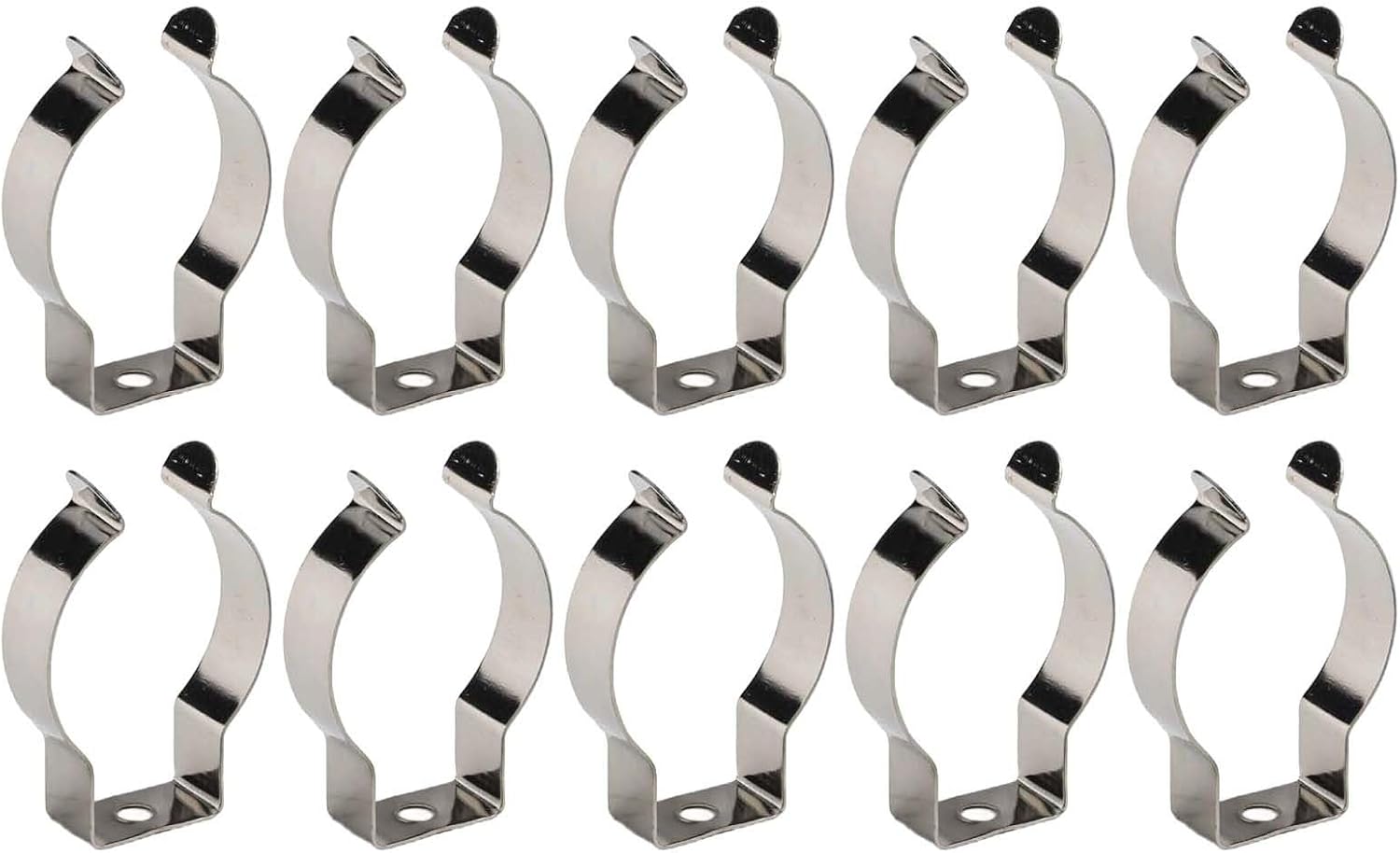  Lot De 10 Pinces à Ressort à Ressort En Acier Au Manganèse Très Résistantes Pour Garage, Atelier, Rangement De Tuyaux, Balais, Brosses Et Râteaux, Argenté (52 Mm)