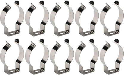  Lot De 10 Pinces à Ressort à Ressort En Acier Au Manganèse Très Résistantes Pour Garage, Atelier, Rangement De Tuyaux, Balais, Brosses Et Râteaux, Argenté (52 Mm)