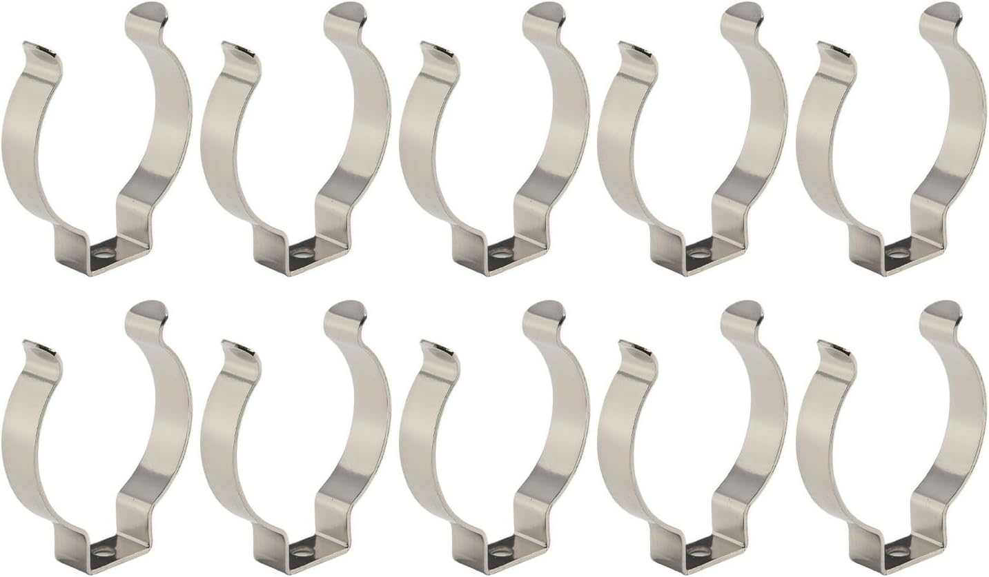  Lot De 10 Pinces à Ressort à Ressort En Acier Au Manganèse Très Résistantes Pour Garage, Atelier, Rangement De Tuyaux, Balais, Brosses Et Râteaux, Argenté (52 Mm)