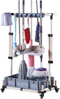  Support De Balai Et Serpillière Sur Pied, Chariot De Rangement Pour Outils De Nettoyage, Pour Jardin, écoles, Usines, Hôtels, Sociétés Immobilières, Unicolore, 68,5 X 41 X 135 Cm