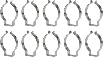  Lot De 10 Pinces à Ressort à Ressort En Acier Au Manganèse Très Résistantes Pour Garage, Atelier, Rangement De Tuyaux, Balais, Brosses Et Râteaux, Argenté (52 Mm)