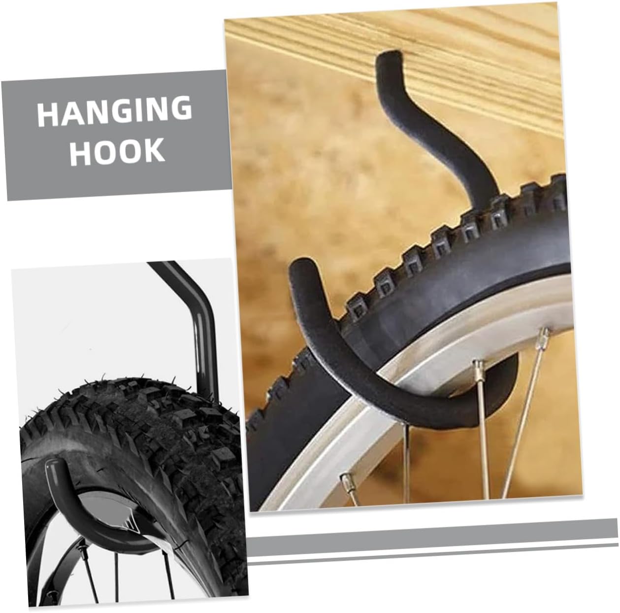  Gatuida 6 Pièces Crochets Suspendus Pour Accroches De Garage Acier Galvanisé Support Robuste Avec Tubes Et Sangles Suspension Sécurisée Pour Rangement Des Vélos