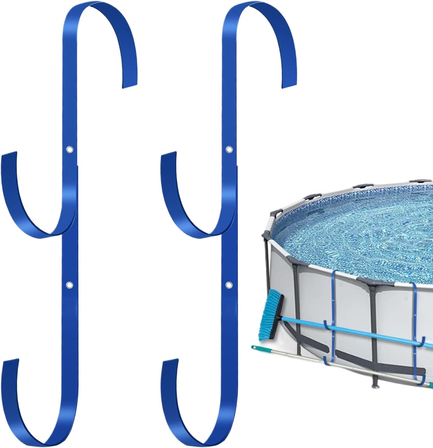  Crochets Pour Perches De Piscine - 2 Crochets D'Équipement De Piscine | Rangement Solide Anti-Rouille Gain De Place Pour Brosses Râteaux Spa