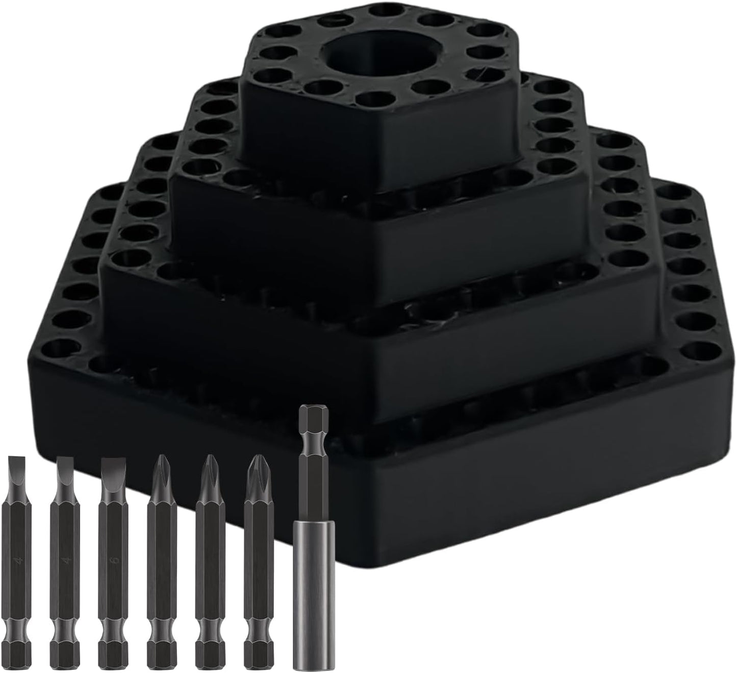  Générique Porte-Forets,Organisateur Pour Hexagonaux 4.8 Mm - Support D'de Vis | Pour Garage, Travail Du Bois, Outils Électriques, Construction, Placoplâtre, Charpentier, Maison
