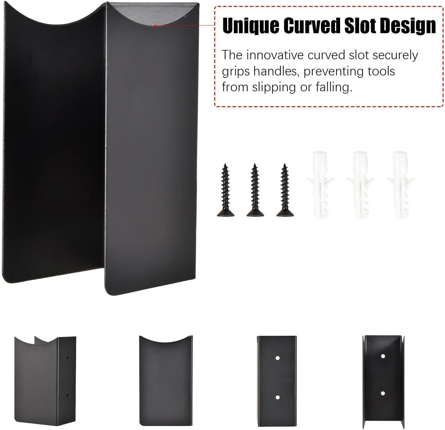  Générique Support Mural Pour Balai | Lot De 2 Supports En Acier Antidérapants - Rack De Rangement Pour Garage | Pour Maison Sous-sol Atelier Jardin Pelouse Cour Extérieur Camping-car Camion