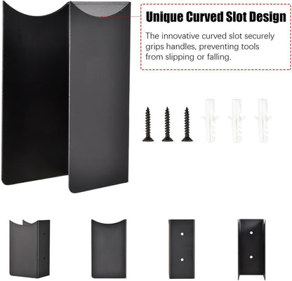  Générique Support Mural Pour Balai | Lot De 2 Supports En Acier Antidérapants - Rack De Rangement Pour Garage | Pour Maison Sous-sol Atelier Jardin Pelouse Cour Extérieur Camping-car Camion