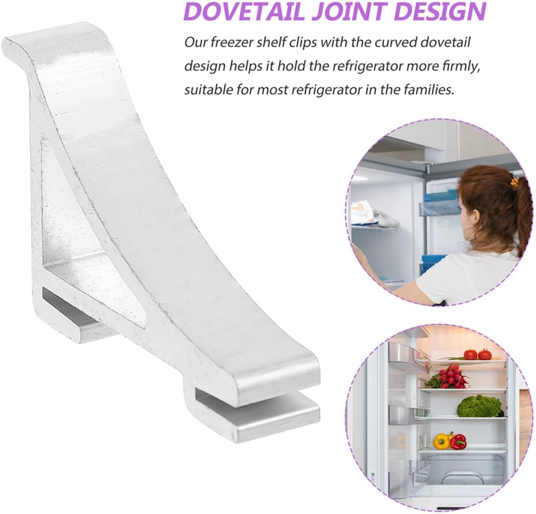  Healeved Crochets De Support Structure Simple En Aluminium Argenté 12pcs Grosse Taille, Support Solide Et Résistant La Déformation Pour Congélateur Et Glacière