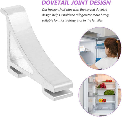  Healeved Crochets De Support Structure Simple En Aluminium Argenté 12pcs Grosse Taille, Support Solide Et Résistant La Déformation Pour Congélateur Et Glacière