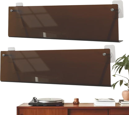  Générique Porte-Vinyles Mural | Étagère En Acrylique Transparent Multifonctionnelle,Support Pour Albums Étagère Sans Perçage - Pour Collectionneurs Amateurs De Musique Salon Chambre Home Cinéma