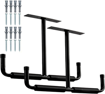  Générique Racks De Rangement Au Plafond,Support En T Métallique 2 Pièces - Support Rack De Plafond Garage | Pour Sous-Sol, Vélo, Bois, Équipements De Sport, Pelles, Perches, Cannes À Pêche, Skis
