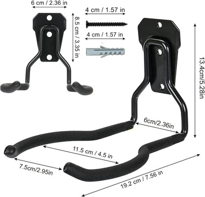  Générique Porte-Outils De Jardin Mural | Support D'Outils Noir Antirouille - Suspension Pour Outils | Organisateur Polyvalent Gain De Place Avec Crochets Pour Système De Rangement Mural De Garage