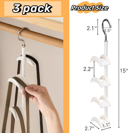  Systèmes De Crochets Rotatifs Pour économiser De L'espace - 4 Crochets Pour Rangement De Sacs - Organisation D'accessoires - Capacité De 10 Kg - Organisateur De Sac Avec Sangles De Protection