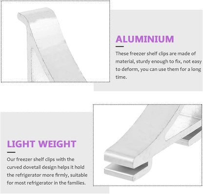  Healeved Crochets De Support Structure Simple En Aluminium Argenté 12pcs Grosse Taille, Support Solide Et Résistant La Déformation Pour Congélateur Et Glacière