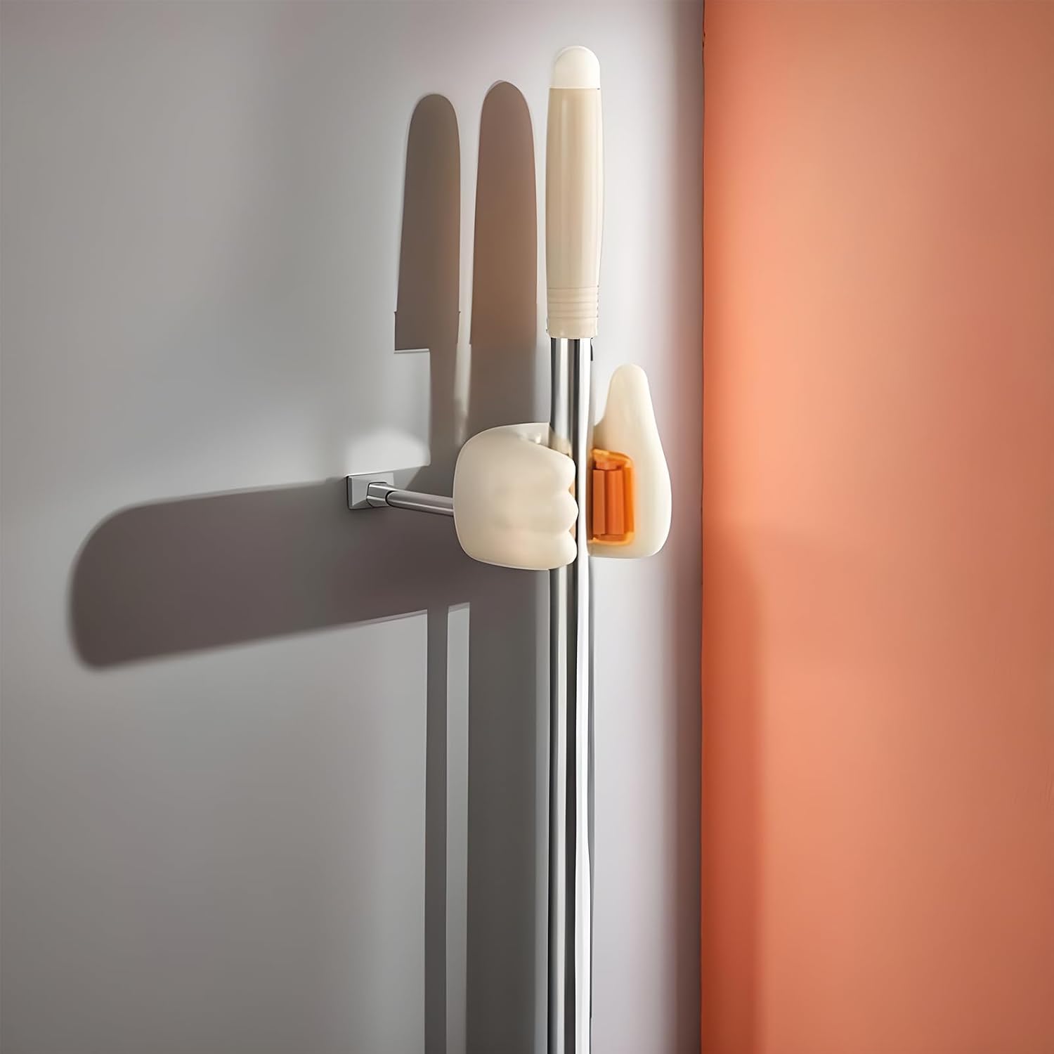  Porte-Balai Murale - Support Mural Ergonomique Porte-Outils | Rack De Stockage Robuste Sans Perçage, Organisation Domestique Économe En Espace Pour Cuisine, Cellier, Salle De Bain Et Buanderie
