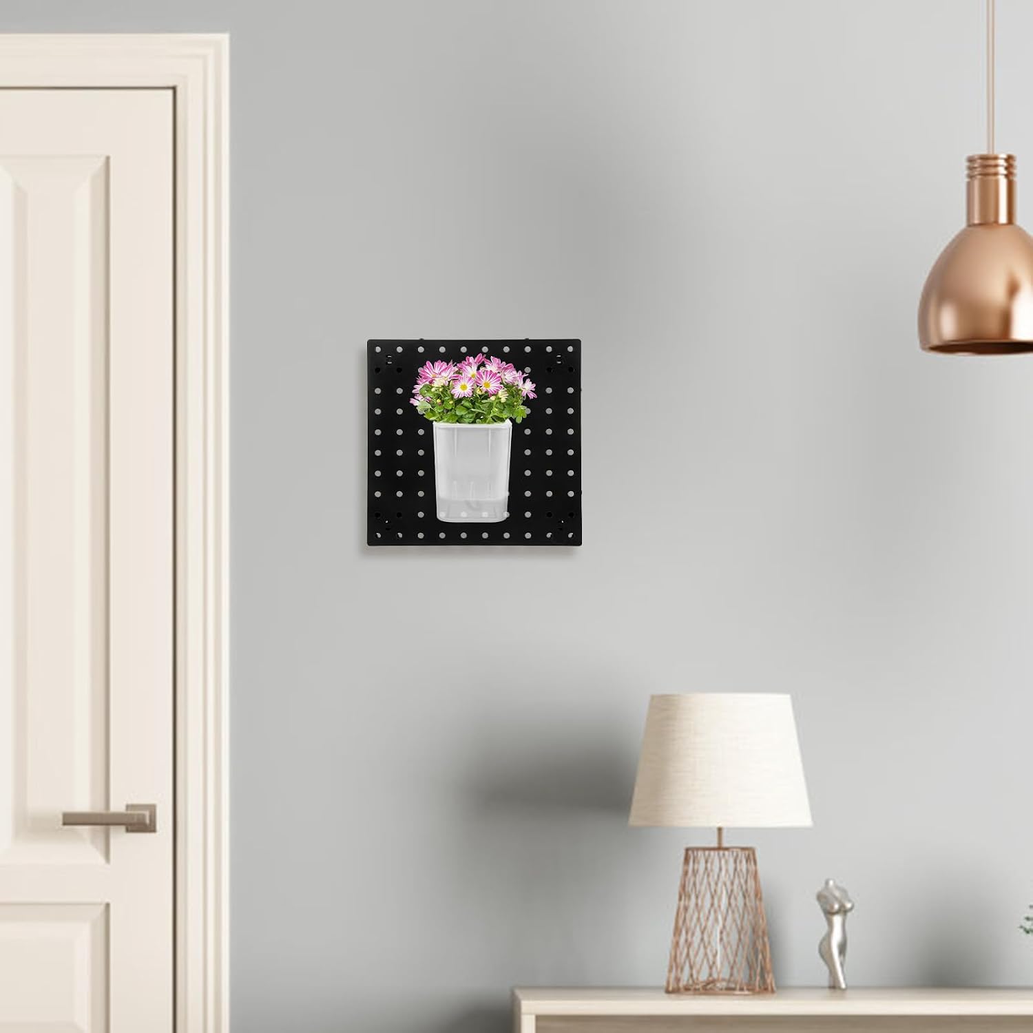  Cabilock Panneau Perforé Et Rangement Organisateur Mural En Plastique Noir, Gain De Place Pour Atelier De Loisirs Créatifs, Pour Salle De Bain Et Établi