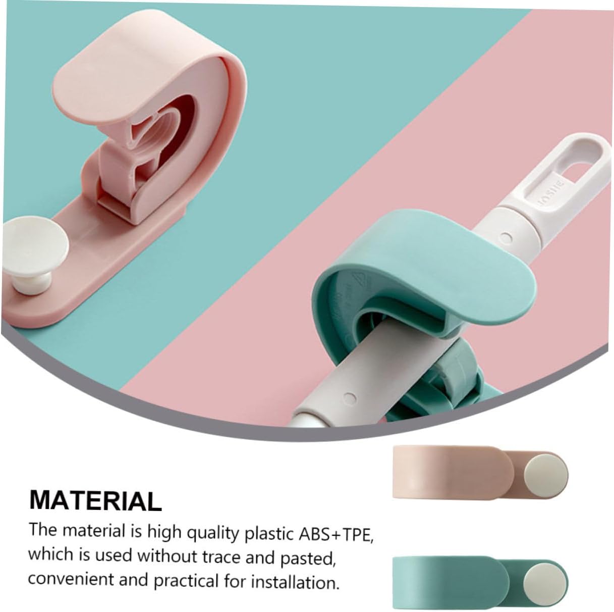  Ciieeo Crochet Pour Balai Multifonctionnel Sans Perçage En Plastique Vert, Support Mural 2pcs Pour Salle De Bain Et Porche Design à Pois Simple Et Créatif