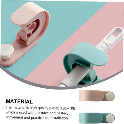  Ciieeo Crochet Pour Balai Multifonctionnel Sans Perçage En Plastique Vert, Support Mural 2pcs Pour Salle De Bain Et Porche Design à Pois Simple Et Créatif
