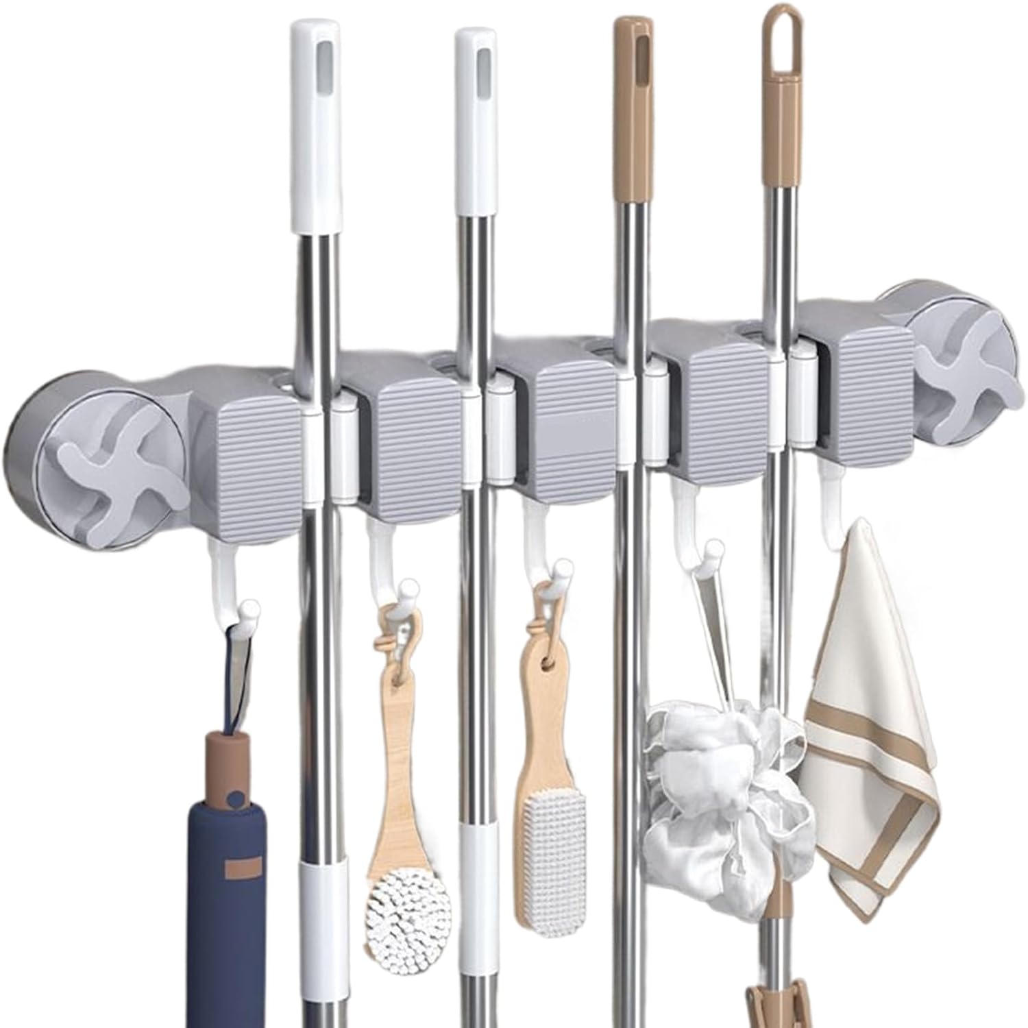  Générique Support Murale Pour Balai, Range-Balai Avec Ventouse Pour Cuisine, Organisateur Gain De Place Pour Outils De Ménage Et Jardin Maison Appartement