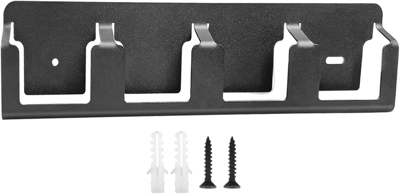 GENERIC Organiseur Mural Pour Piles 4 Emplacements En Acier Massif Robuste | Rack De Piles 18 V – Pour Salon, Chambre à Coucher, Bureau, Garage, Maison, Bureau Et Intérieur