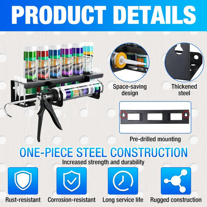  Support De Tube En Silicone, Support Mural Pour Tube à Calfeutrer Et Pistolet à Calfeutrer, Support En Métal En Silicone Pour Camionnette, Accessoires Pouvant Contenir 6 Buses De Calfeutrage Et