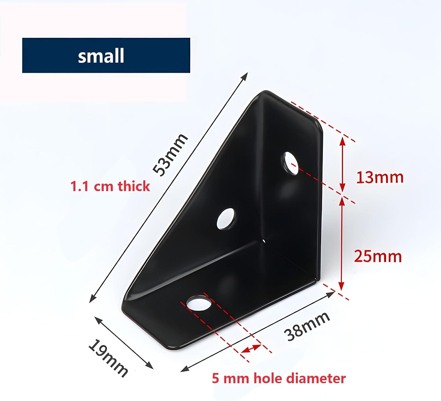  Lot 24 Supports D'étagère Triangulaires Robustes En Acier Laminé à Froid Pour Fixation Meubles Et De Bureaux(Black)
