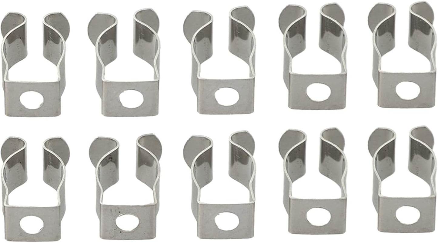  Lot De 10 Pinces à Ressort à Ressort En Acier Au Manganèse Très Résistantes Pour Garage, Atelier, Rangement De Tuyaux, Balais, Brosses Et Râteaux, Argenté (52 Mm)