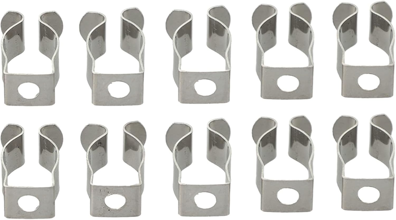  Lot De 10 Pinces à Ressort à Ressort En Acier Au Manganèse Très Résistantes Pour Garage, Atelier, Rangement De Tuyaux, Balais, Brosses Et Râteaux, Argenté (52 Mm)