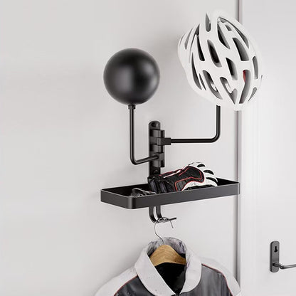  Générique Helmet Wall Mount, Heavy Duty Metal Helmet Holder, 11.81 Inches Garage Storage System Hooks, Riding Gear Display Case For Riders Club, Motorcycle Shop And Man Cave