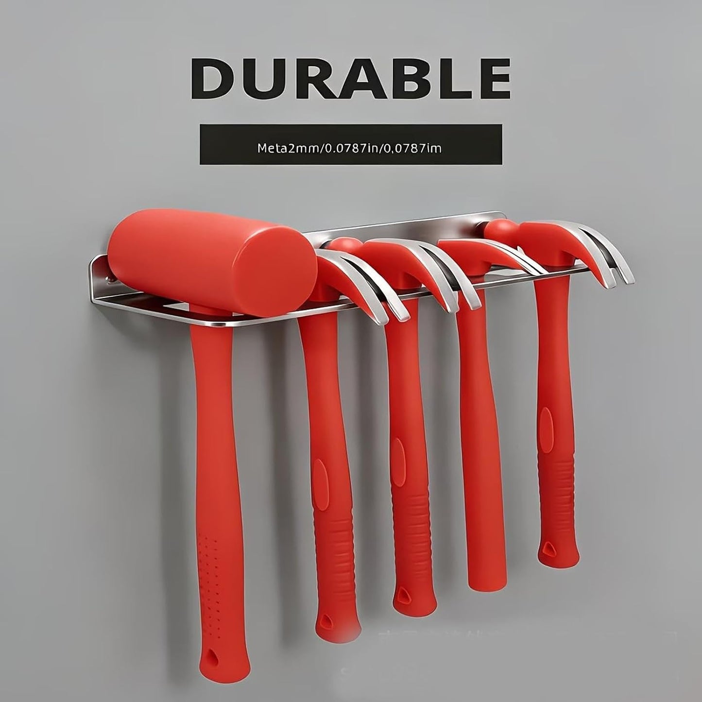 GENERIC Organisateur Mural Pour Les Outils - Support Mural 5 Fentes Pour Marteaux De Garage - Rangement Pour Marteaux Et Outils,pour Clés Tournevis Atelier Remise Maison Usine