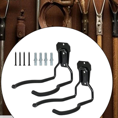  Générique Porte-Outils De Jardin Mural | Support D'Outils Noir Antirouille - Suspension Pour Outils | Organisateur Polyvalent Gain De Place Avec Crochets Pour Système De Rangement Mural De Garage