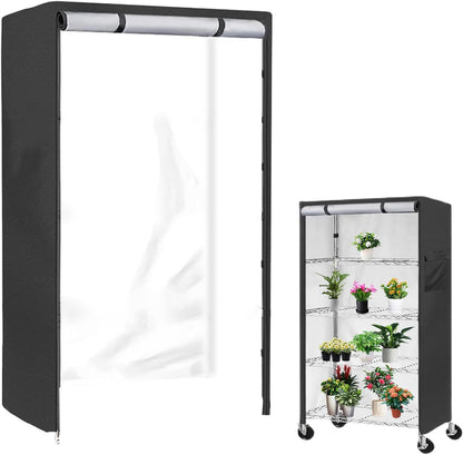  Generisch Housse De Rack En Fil Avec Fermeture éclair, Protection Pour étagère, 61,81 X 29,02 X 13,78 Pouces, Housses De Rangement De Protection Pour L'organisation De Base De Garage De Cuisine Et La