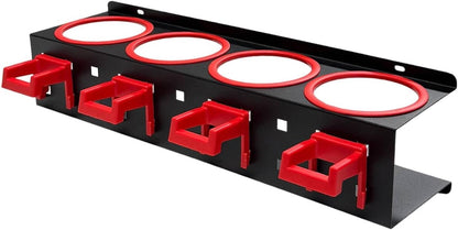  Porte-flacons Pulvérisateurs, étagère Murale Pour Flacons Pulvérisateurs, Organisateur Métallique, Kit Complet Avec Vis, En Acier Robuste, Idéal Pour, Noir 4 Trous
