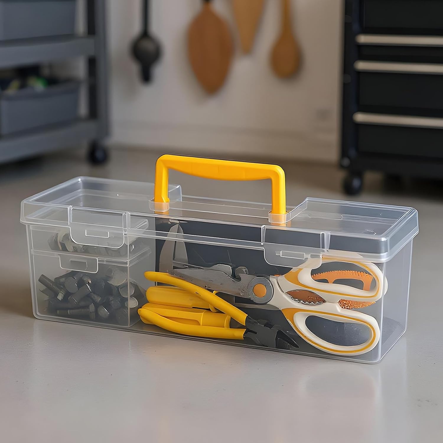  Boîte De Rangement Pour Quincaillerie,Boîte Organisatrice De Vis - Boîtier Transparent à Compartiments Pour Pinces Tournevis Outils Électroniques