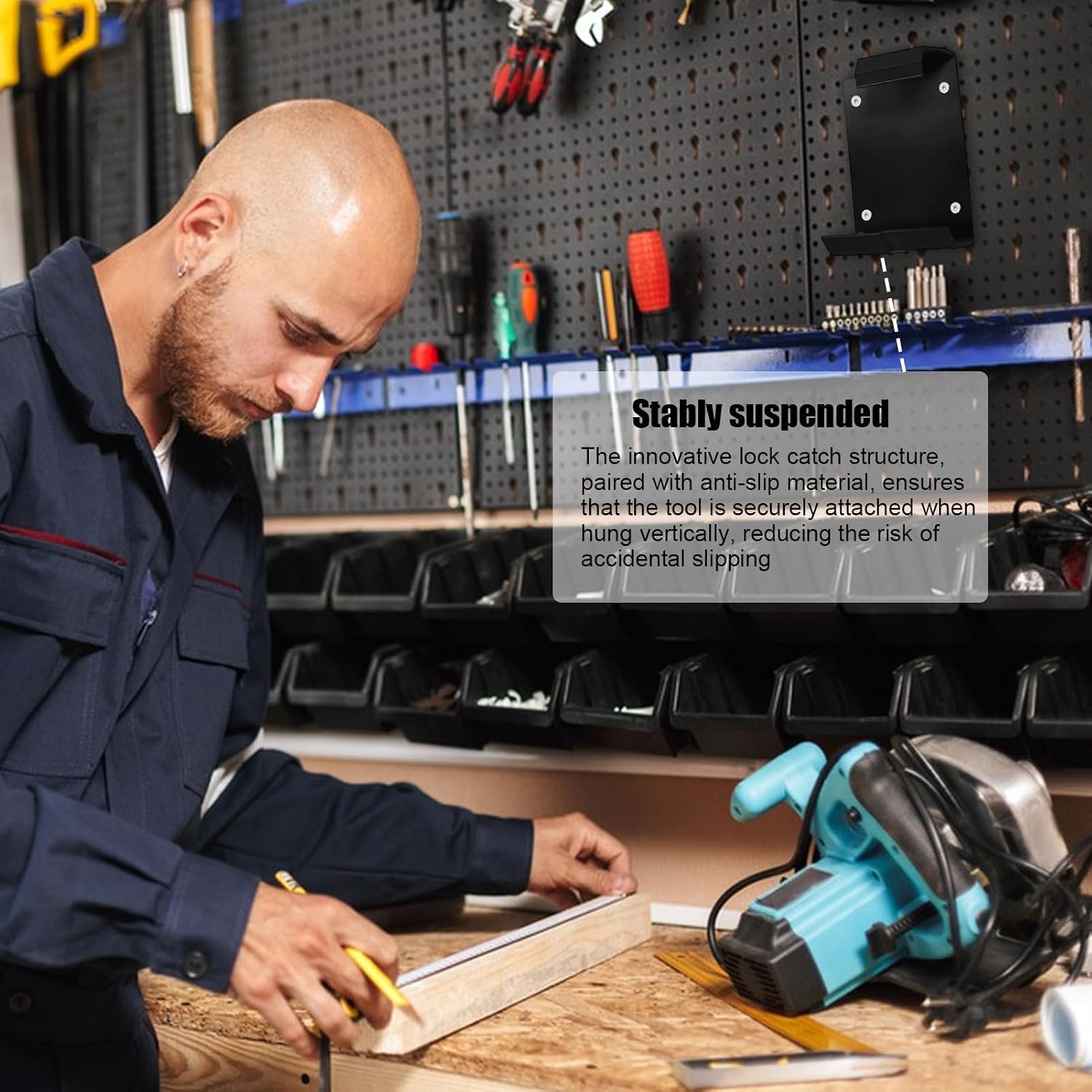 GENERIC Organiseur D'outils électriques, Support Mural Pour Perceuse Pour Garage, Atelier Avec Fonction De Rangement Robuste, Support Utilitaire, Marteau Tournevis, Réparation Automobile De Maison, Cour