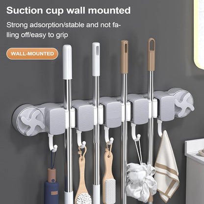  Generisch Support Mural Pour Serpillère | Support Mural à Ventouse Pour Garage | Porte-outils Organisation Ménager Accessoires De Nettoyage Garage Pelle Torchon Gants Brosse