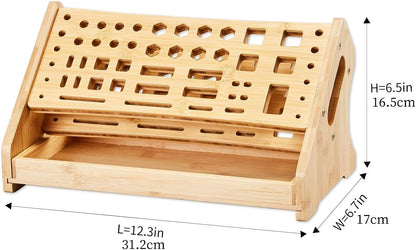  Support à Outils – Support De Tournevis En Bois 53 Trous, Organisateur De Plateau De Rangement, Affichage Compact Pour Outils à Main, Conception Facile D'accès, équipement D'atelier, Pour Garage, Bure