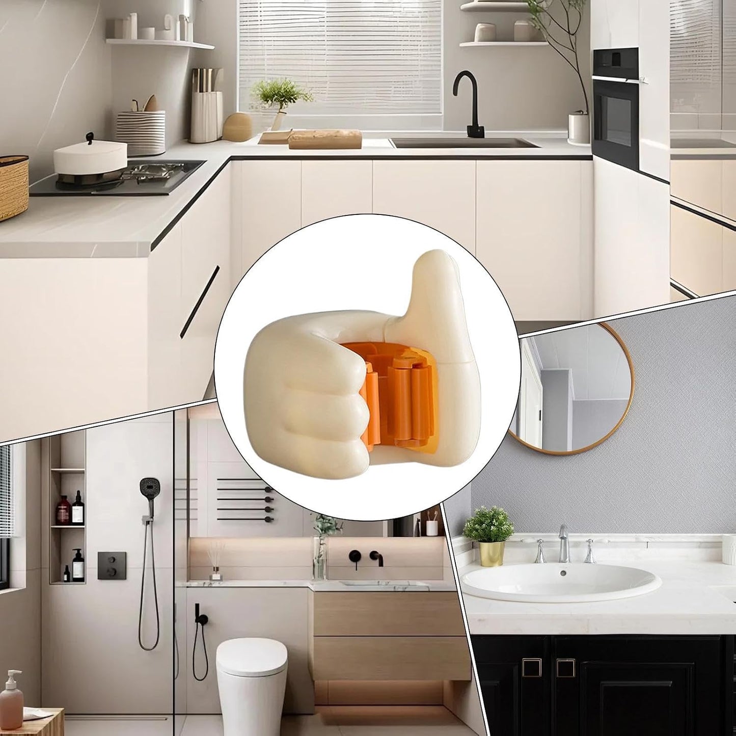  Porte-Balai Murale - Support Mural Ergonomique Porte-Outils | Rack De Stockage Robuste Sans Perçage, Organisation Domestique Économe En Espace Pour Cuisine, Cellier, Salle De Bain Et Buanderie