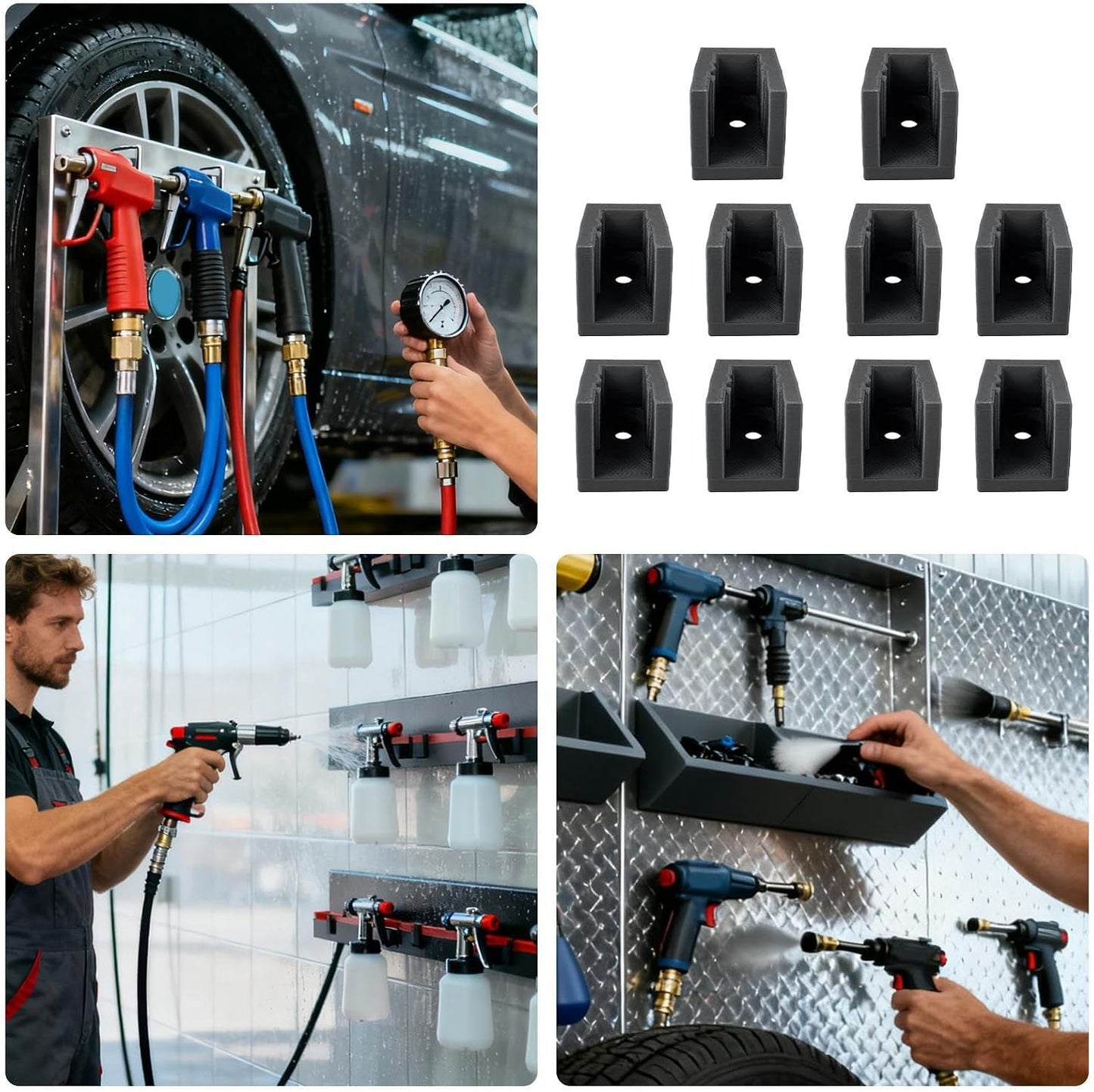  Râteliers D'outils Pour Murs De Garage,10 Pièces Organisateur Pour Manomètres De Pression Des Pneus | Support De Stockage Pour Outils Pneumatiques,Pour Garage, Atelier, Réparation Automobile, Lavage A