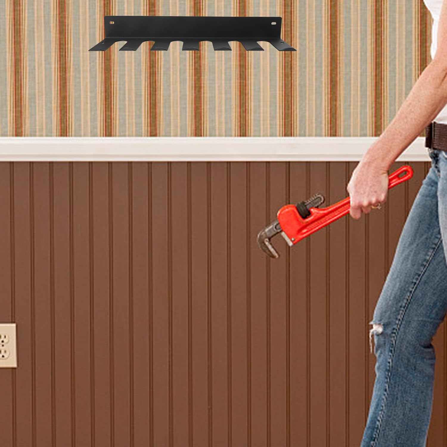  OUNONA Support Mural De Rangement Robuste Multifonction Pour Outils Et Fitness Étagère Suspendue Murale Pour Garage Et Maison Capacité Élevée Économie Espace
