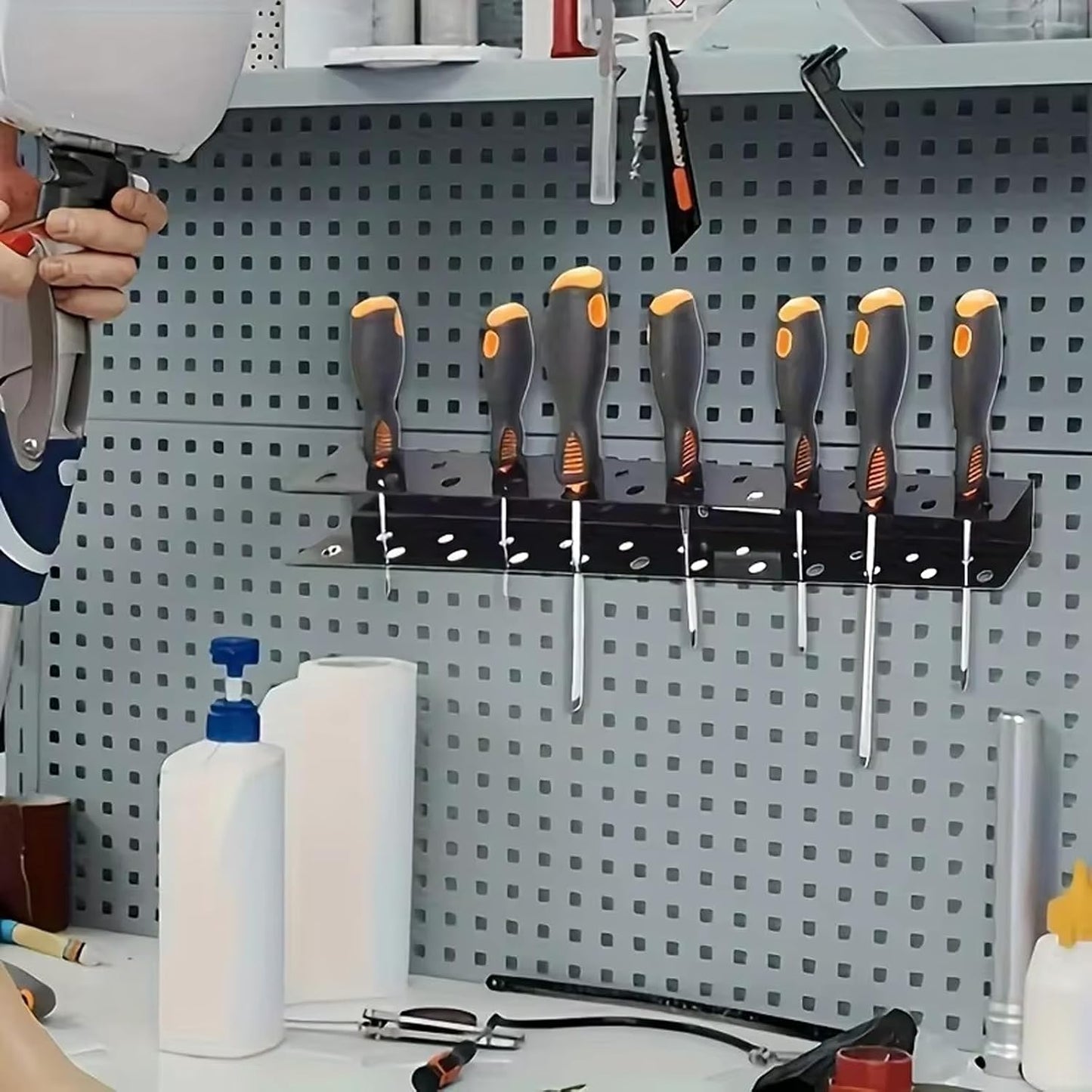  Porte-outils Mural Pour Un Accès Propre Et Rapide Au Support De Rangement D'outils, Adapté Pour Les Amateurs D'artisanat Et Les Professionnels De La Réparation