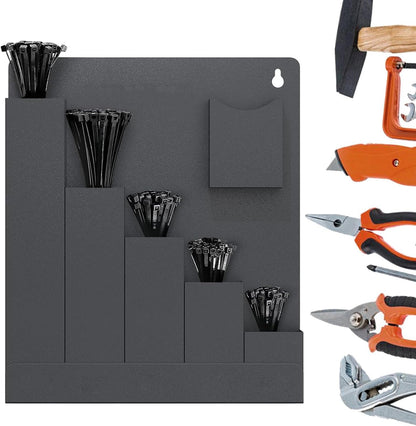  Support Mural Pour Colliers De Serrage | Rangement 6 Poches - Stockage Attaches-Câbles Électriques,Pour Installateurs Locataires Maison Bureau Studio Atelier Garage Camping-car Caravane Abri