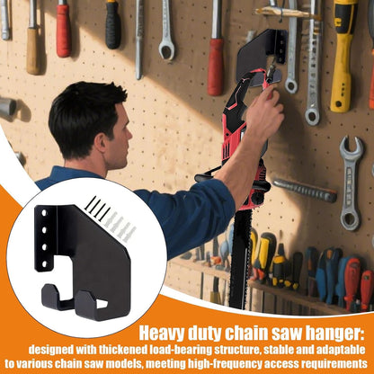  Générique Chainsaw Holder, Heavy-Duty Pot Storage, Garden Tool Organizer Rack, Space-Saving Garage Wall Storage For Chainsaws, Shovels, Oil Pots, And Workshop Equipment, 420g, Black